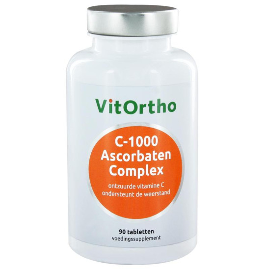 C-1000 Ascorbaten complex van Vitortho : 90 tabletten