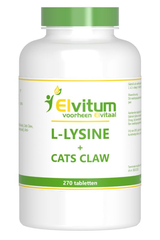 L-Lysine cats claw van Elvitaal : 270 tabletten