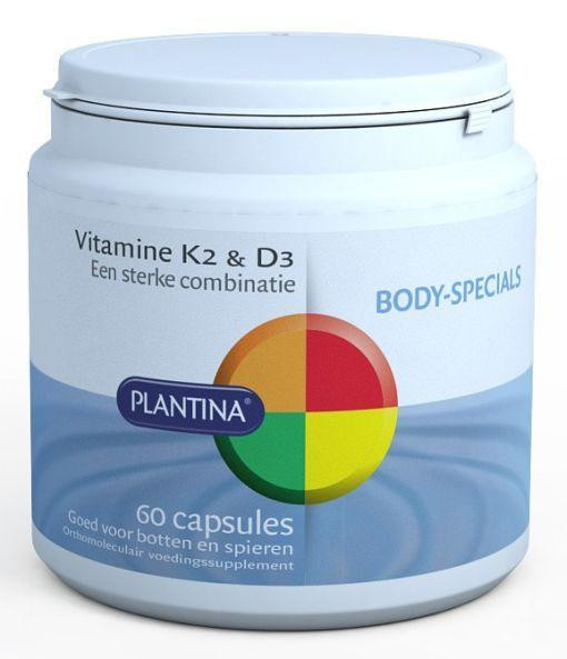 Vitamine K2 en D3 van Plantina : 60 capsules