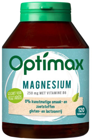 Optimax magnesium citraat 250 mg + vit B6 van Optimax : 120 tabletten