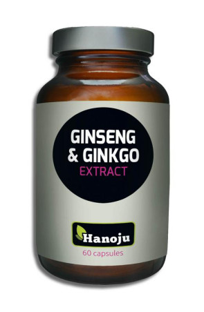 Ginseng 300 mg & ginkgo 200 mg van Hanoju : 60 capsules
