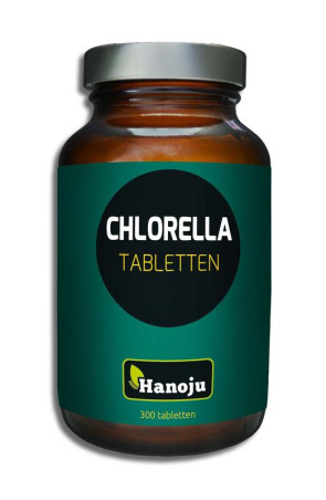 Chlorella premium 400 mg pet flacon van Hanoju : 300 tabletten