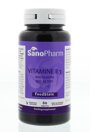 Vitamine B3 niacine 50 mg van Sanopharm : 60 tabletten
