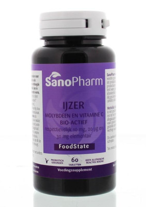 IJzer 10 mg & moly 20 mcg & C 30 mg van Sanopharm : 60 tabletten