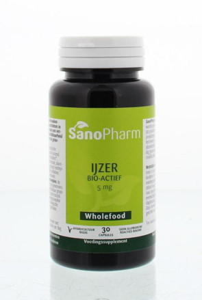 IJzer 5 mg wholefood van Sanopharm : 30 capsules