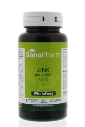 Zink 7.5 mg wholefood van Sanopharm