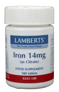 IJzer iron citraat 14 mg Lamberts 100