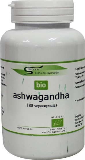 Ashwagandha bio van Surya : 180 capsules