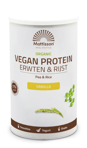 Biologisch Vegan proteïne poeder Erwten & Rijst Vanille van Mattisson
