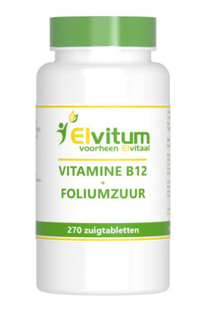 Vitamine B12 1000mcg + foliumzuur van Elvitaal : 270 zuigtabletten