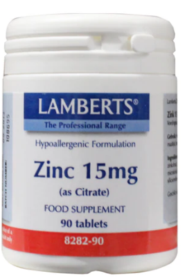 Zink (zinc) citraat 15 mg  Lamberts 90