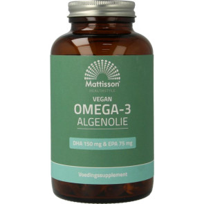 Vegan omega 3 algenolie DHA 150 mg EPA 75 mg van Mattisson 