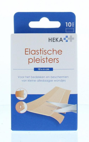 Elastische pleister 10 x 6 cm van Heka (10 stuks)