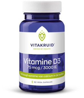Vitamine D3 van Vitakruid 75mcg 3000 IE