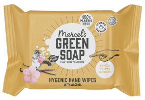 Hand wipes vanilla & cherry blossom bio van Marcel's GR Soap (15 stuks)