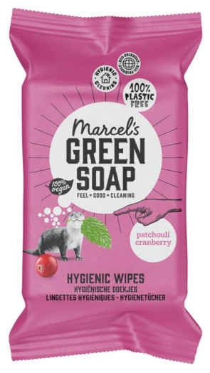 Cleansing whipes patchouli & cranberry bio van Marcel's GR Soap (60 stuks)