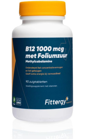 B12 1000 mcg methylcobalamine van Fittergy (90 zuigtabletten)