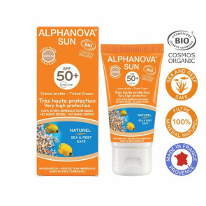 Sun vegan gekleurde dagcreme SPF50 medium tint bio van Alphanova Sun (50 gram)