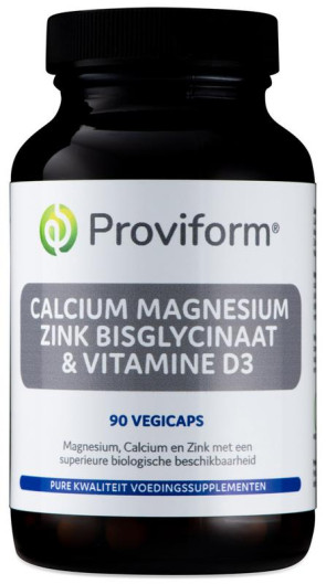 Calcium magnesium zink bisglycinaat & D3 van Proviform : 90 vcaps