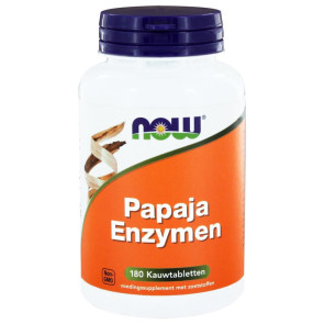 Papaya enzymen 180 kauwtabletten  NOW