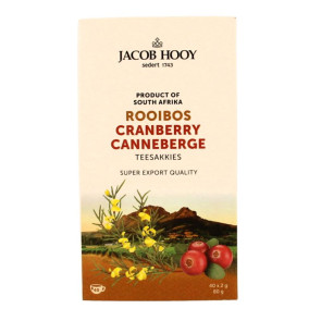 Rooibosthee cranberry van Jacob Hooy : 40 zakjes
