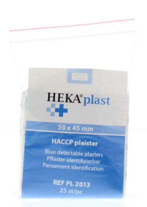 HACCP pleisters blauw 50 x 45 mm van Heka (25 stuks)