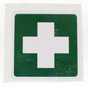 Sticker groen wit kruis van Heka (1 stuks)