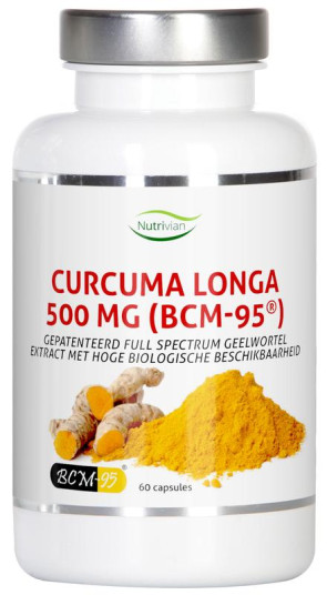 Curcuma longa 500 mg bcm95 van Nutrivian : 60 capsules