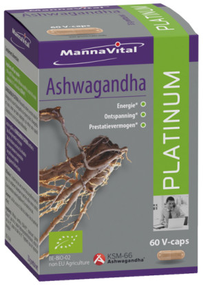 Ashwagandha platinum bio van Mannavital : 60 vcaps