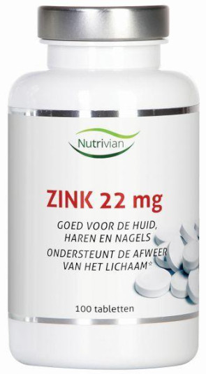 Zink methionine 22 mg van Nutrivian : 100 tabletten