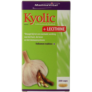 Kyolic + lecithine van Mannavital : 200 capsules