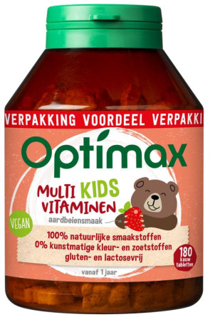 kinder multi aardbei van Optimax :