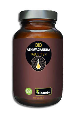 Ashwagandha organic 500 mg van Hanoju : 600 tabletten