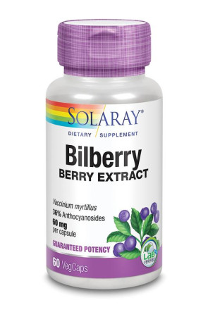 Bilberry blauwe bosbes 60 mg Solaray 60