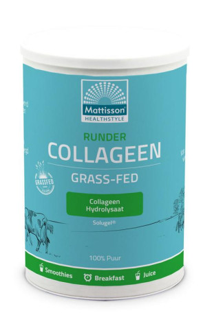 Runder collageen poeder Solugel® grass-fed/gras gevoerd van Mattisson (300gr)