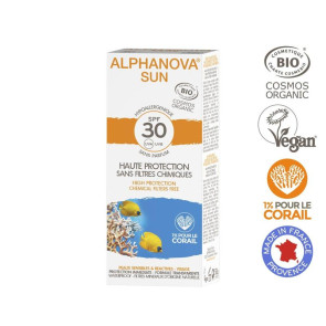 Sun creme SPF30 bij zonne-allergie en waterproof van Alphanova Sun (50 gram)