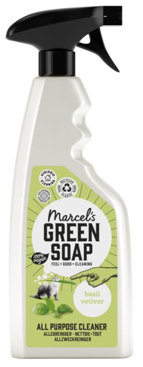 Allesreiniger spray basilicum & vertivert gras van Marcel's GR Soap (500 ml)
