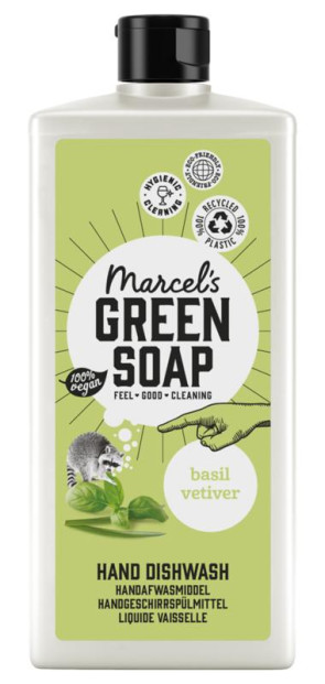 Afwasmiddel basilicum & vertivert gras van Marcel's GR Soap (500 ml)