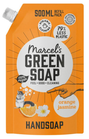 Handzeep sinaasappel & jasmijn navul van Marcel's GR Soap (500 ml)